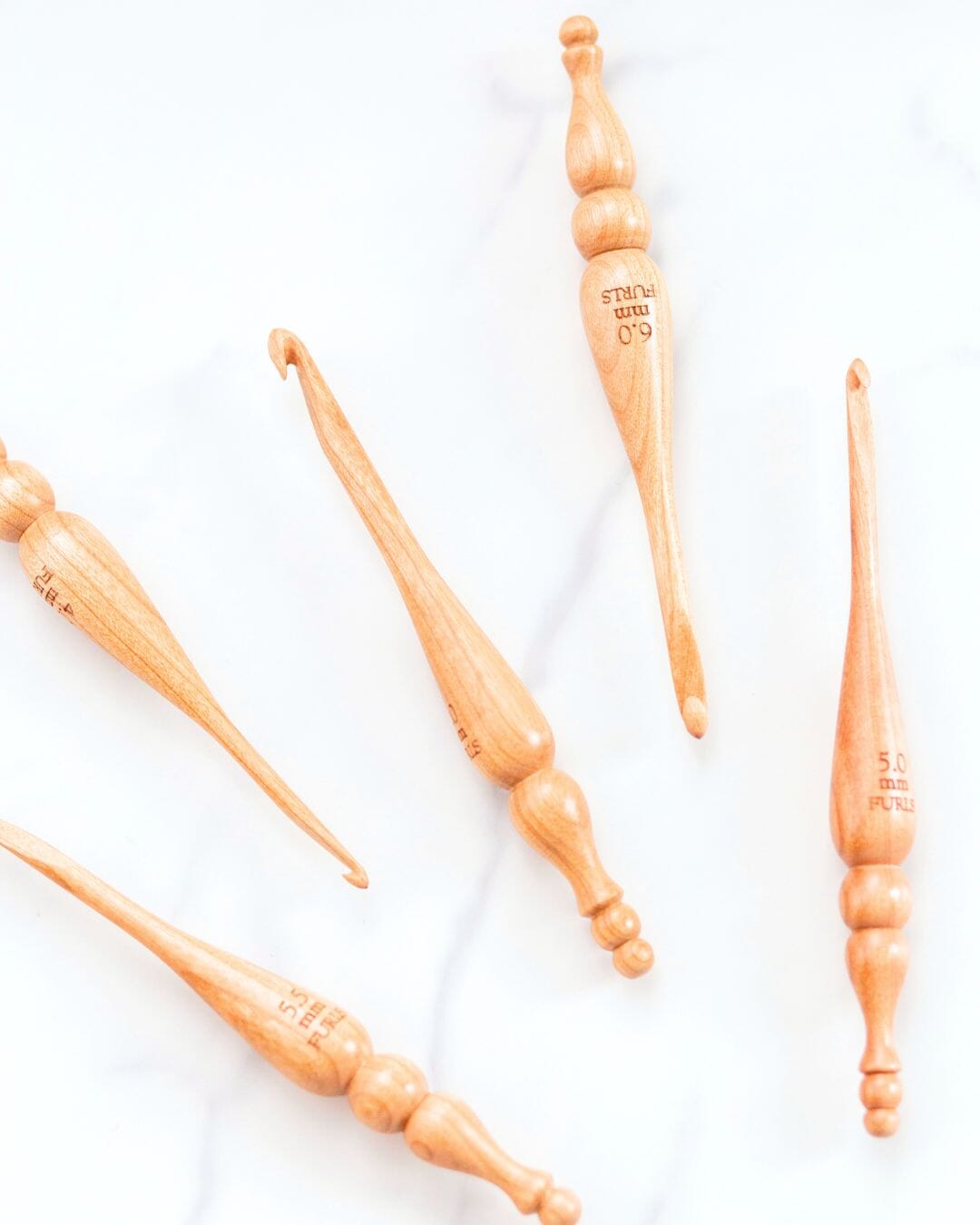 Alpha Series Cherry Handmade Wood Crochet Hook FurlsCrochet