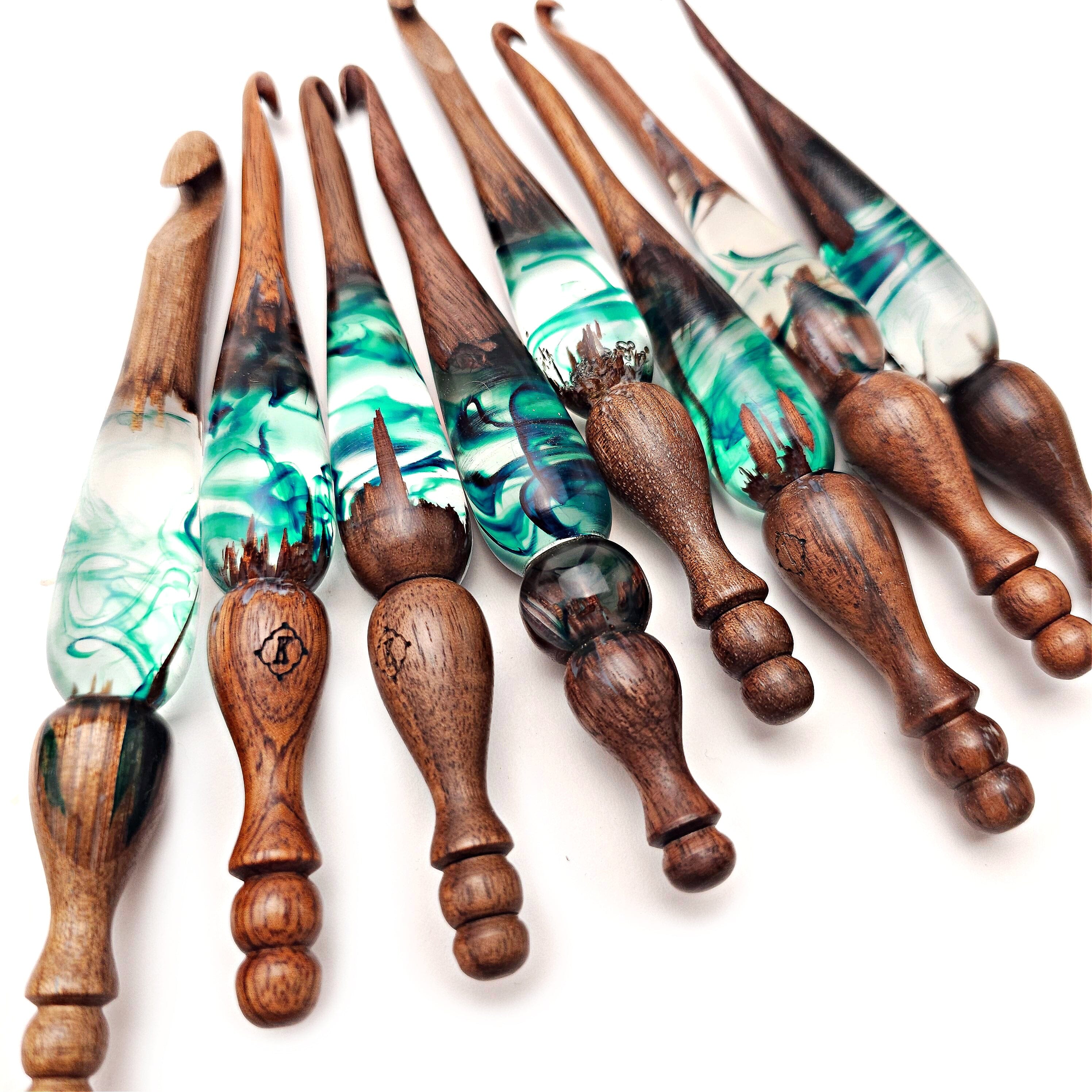 Limited Edition Walnut + Emerald Alpha Series Crochet Hook Crochet Hook FurlsCrochet