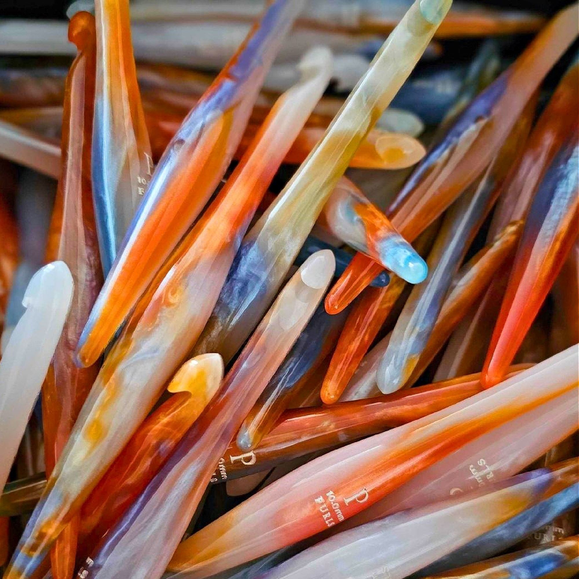 Limited Edition Ember Streamline Resin Crochet Hooks LE Streamline Resin FurlsCrochet