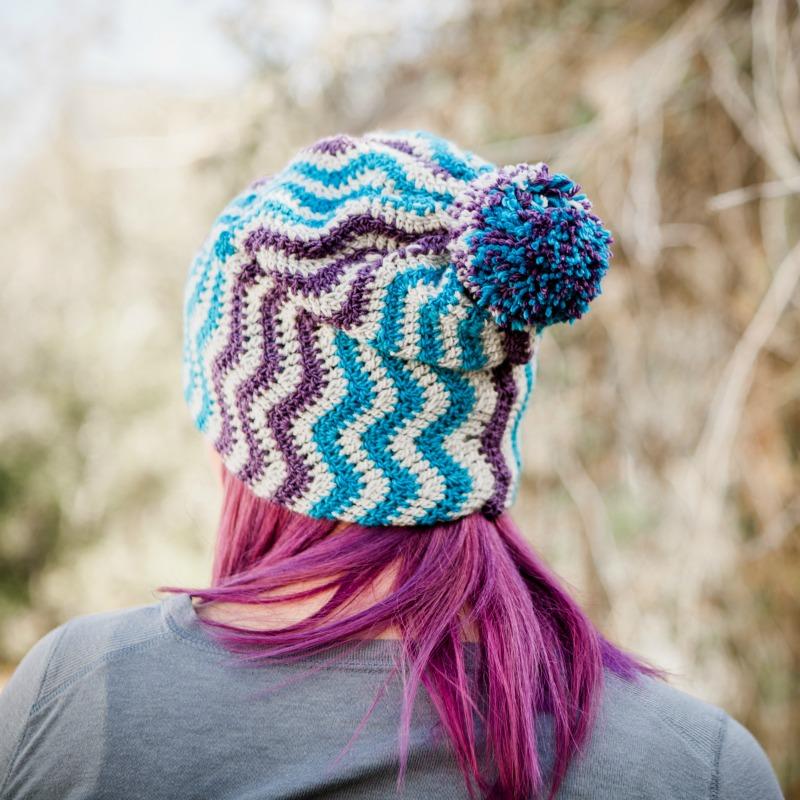 Double Brim Chevron Beanie- Free Crochet Pattern