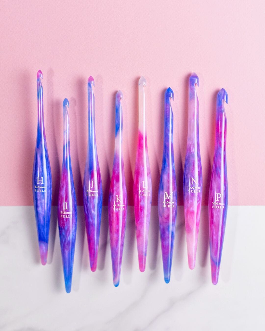 Limited Edition Cotton Candy Streamline Resin Crochet Hooks FurlsCrochet 